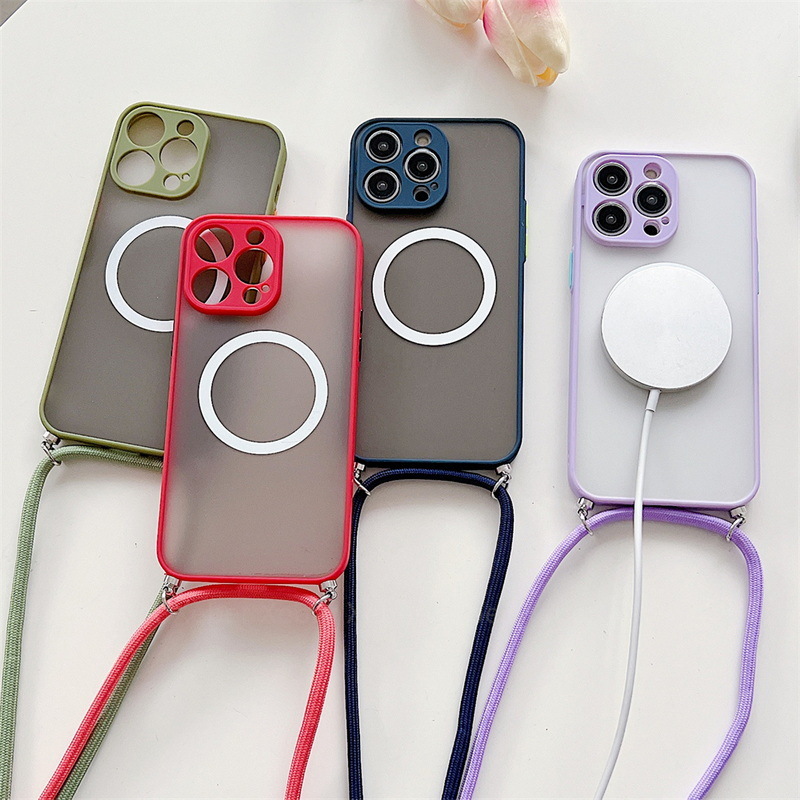 Magnetic Lanyard Phone Case Transparent Crossbody Drop-resistant photo 1