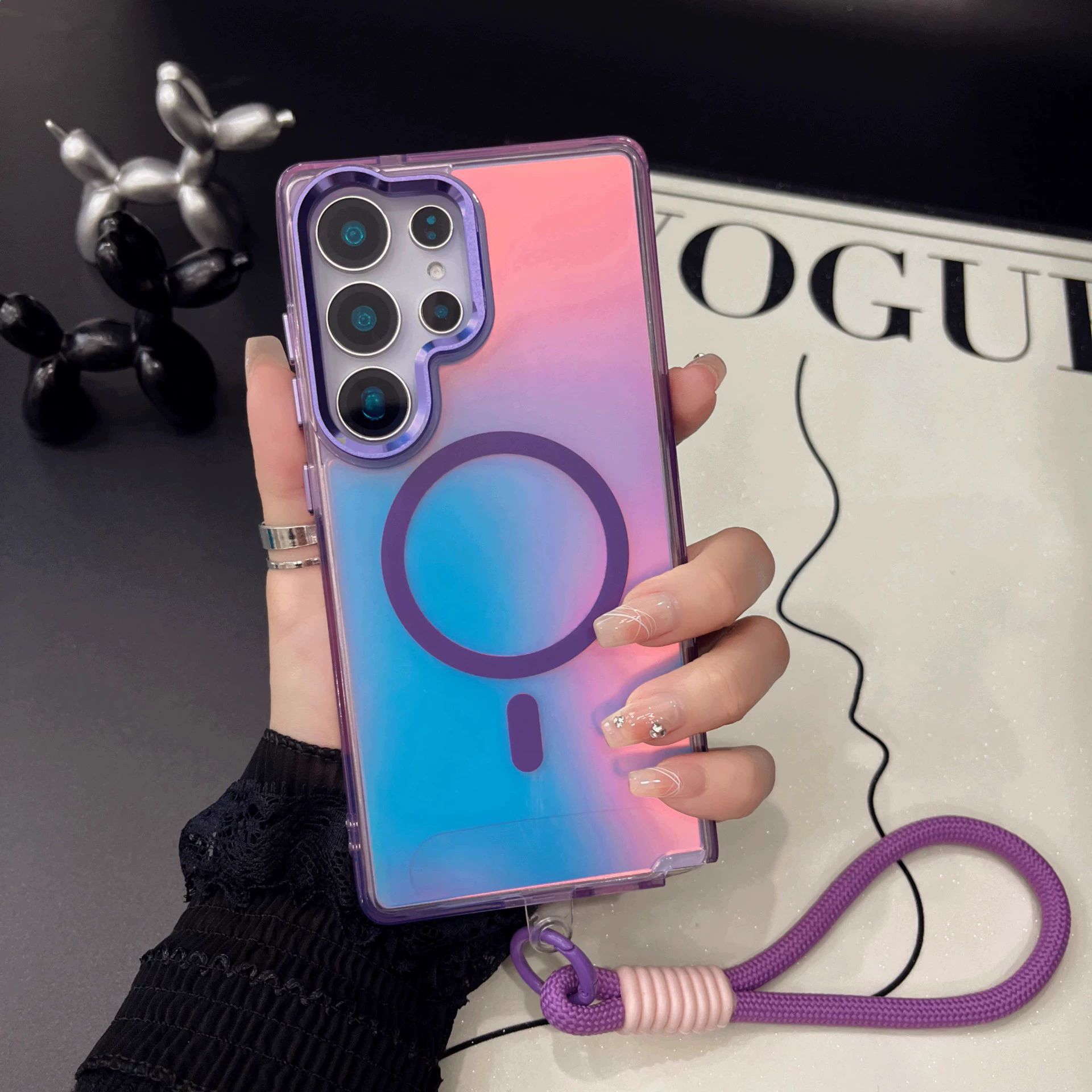 Matte Gradient Metal Lens-Frame Phone Case photo 4