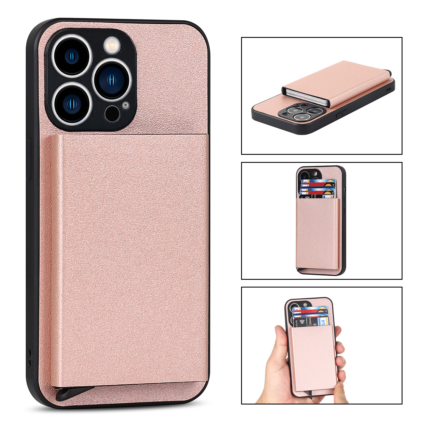 Solid-color Card-insert Phone Case photo 4