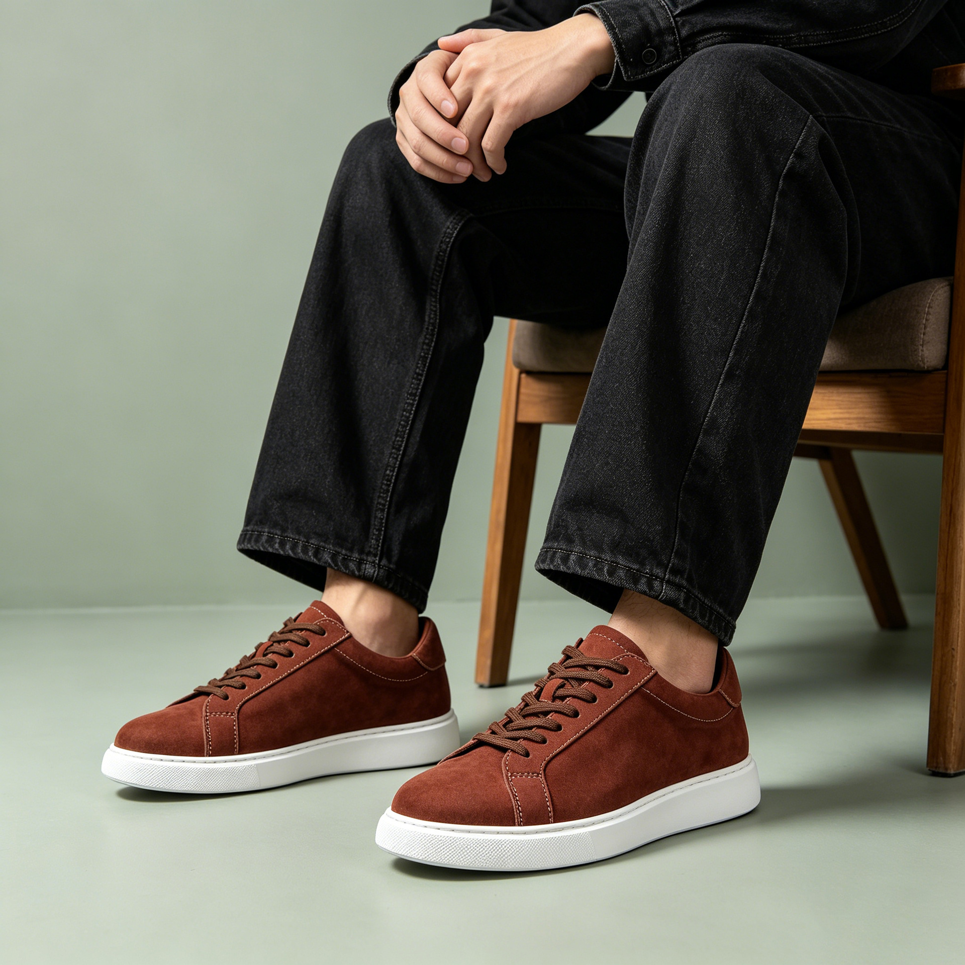 Washed Leather Sneakers Mens Casual Leather Shoes photo 2