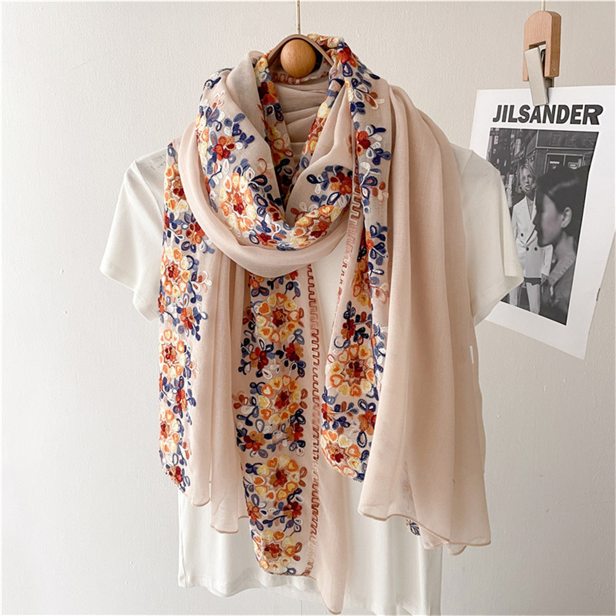 Summer Ethnic-Style Cotton And Linen Womens Scarf photo 3