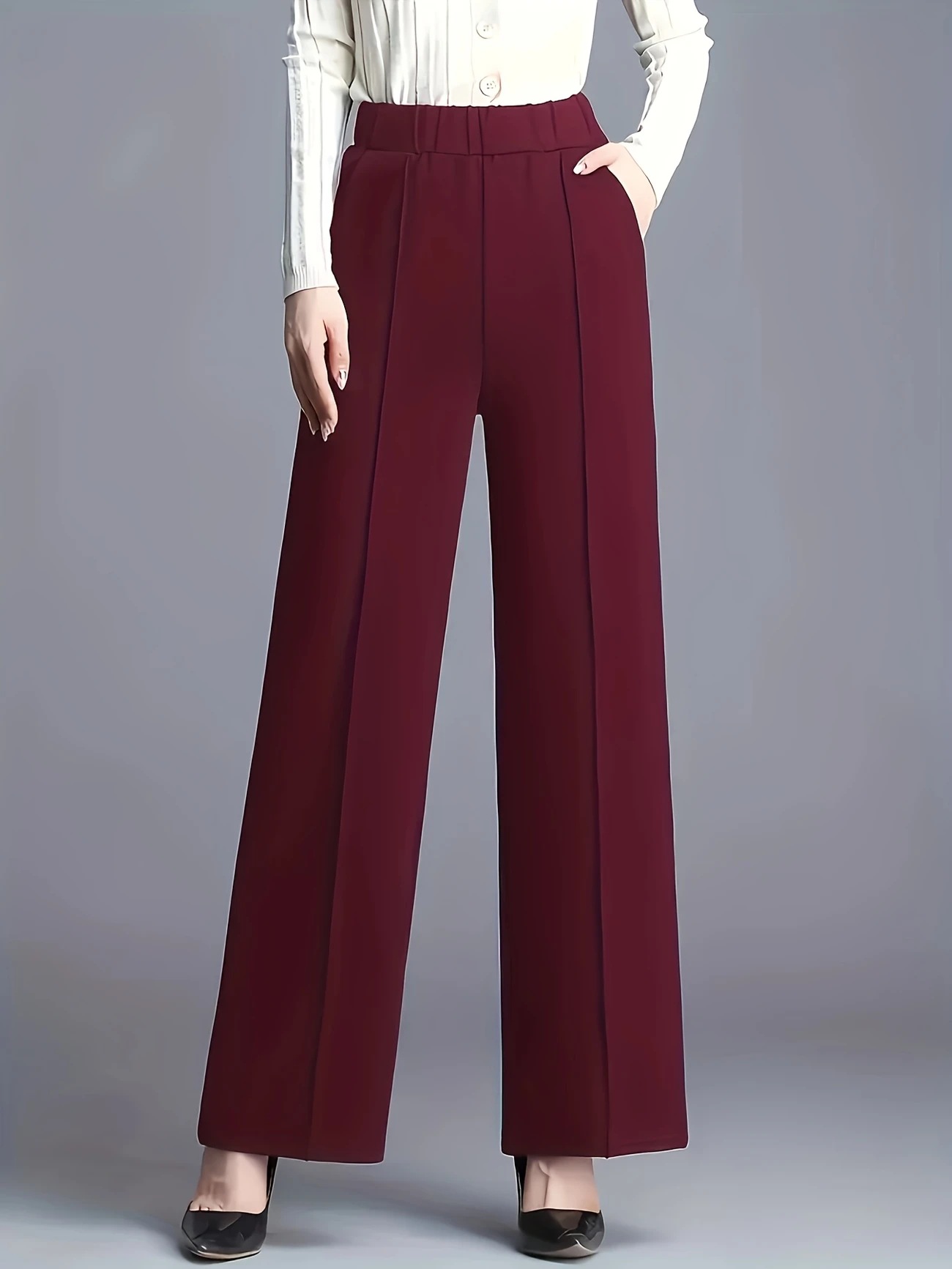 Women's Four-Season Solid-Color Loose-Fit Slimming Casual Trousers photo 6