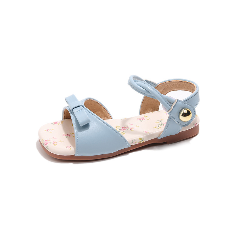 Summer New Korean-style Girls Princess Shoes With A Bow And A Strap Across The Foot photo 3