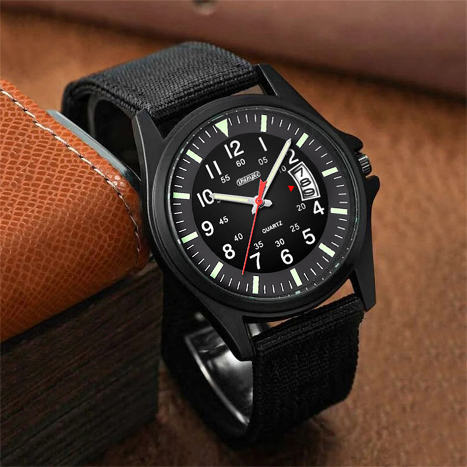 Mens Luminous Nylon-Strap Quartz Watch photo 1