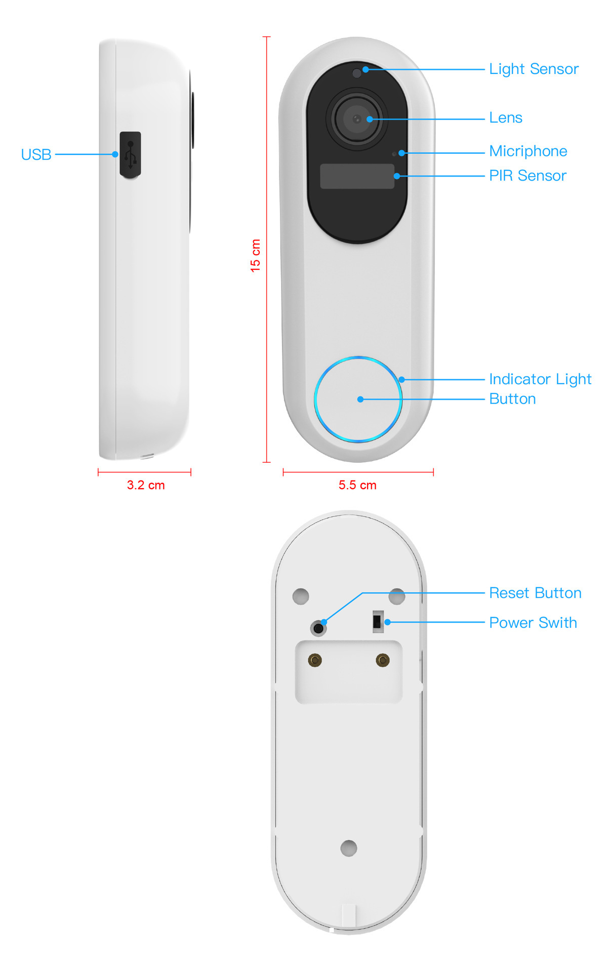 Smart Visual Doorbell Monitoring Intercom Low Power Camera photo 3