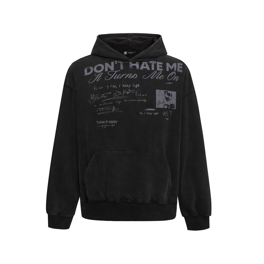 American-style Retro Letter-print Pullover Hoodie photo 1