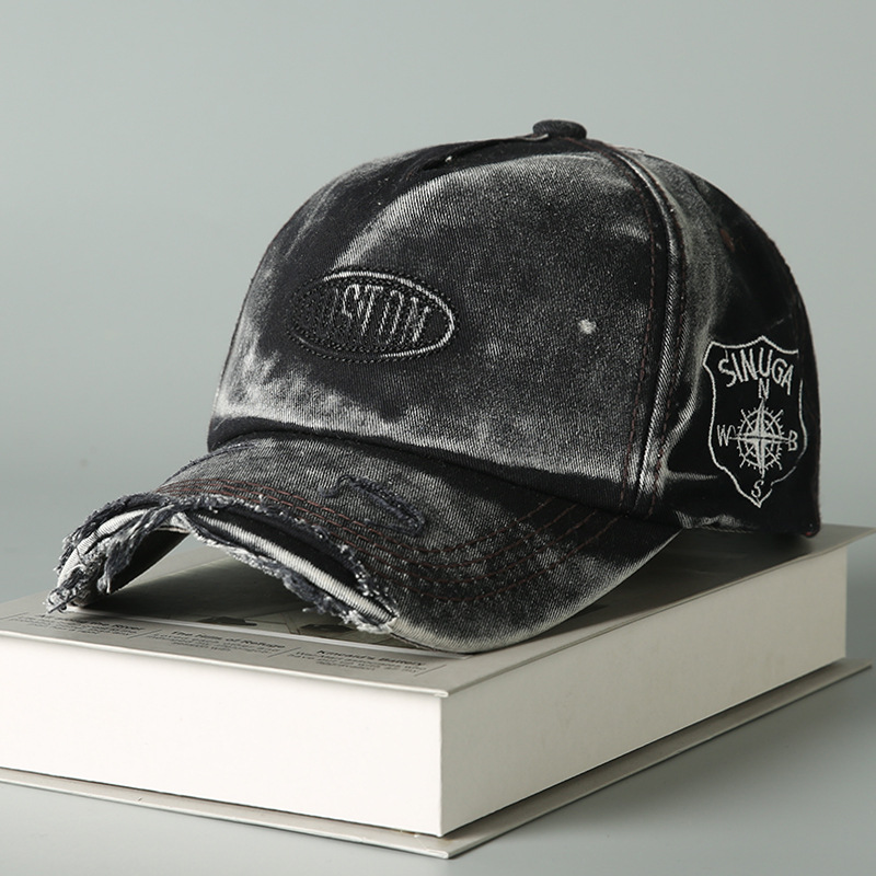 Mens Retro Distressed Ripped Baseball Cap photo 2