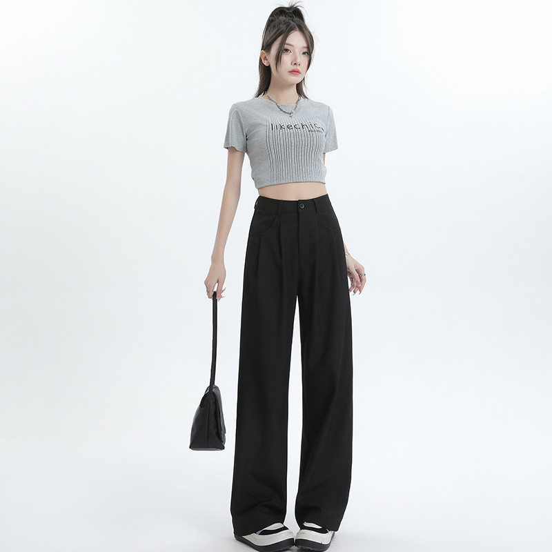 Summer Slim-fit Floor-length Straight-leg Wide-leg Sun-protection Pants photo 1