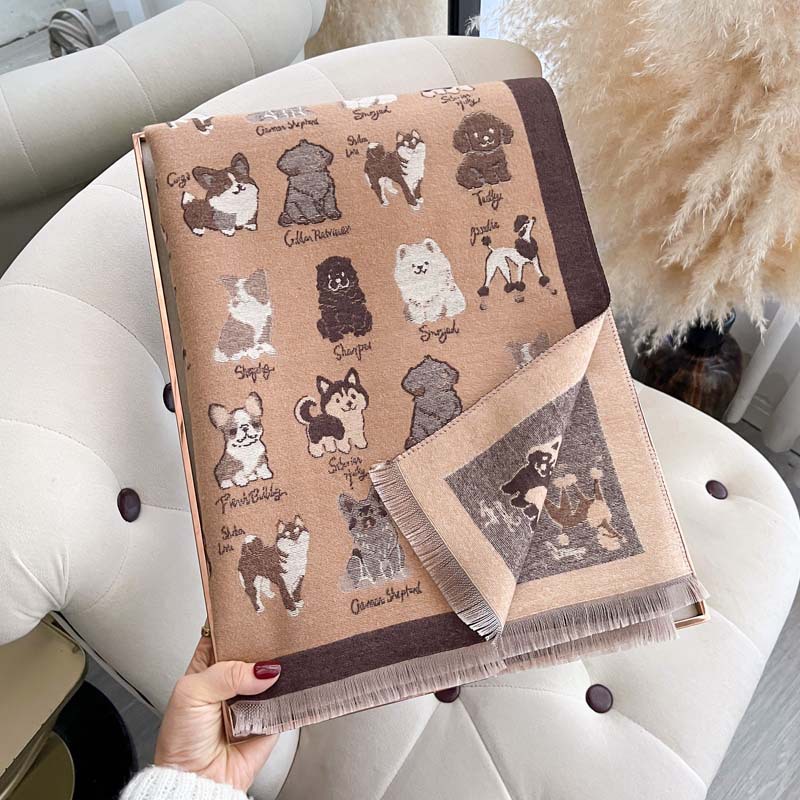 FallWinter Cozy And Cute Doggy Thick Warm Scarf photo 4