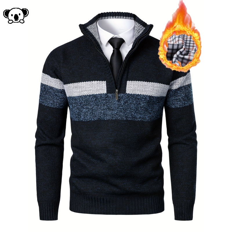 Men's Fleece-lined Mock-neck Sweater photo 2