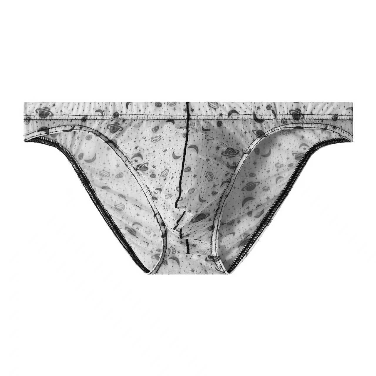 Ice Silk New-style Mens Briefs Personalized Print Breathable photo 5