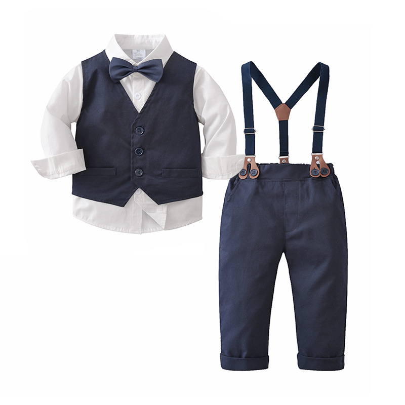 Boys Baby Gentleman Vest Suit Three-Piece Set photo 2