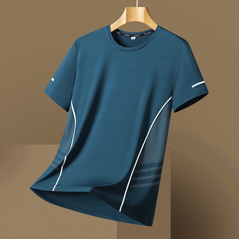 Ice-silk Quick-drying Mesh Breathable Printed Crew-neck Loose-fit T-shirt photo 5