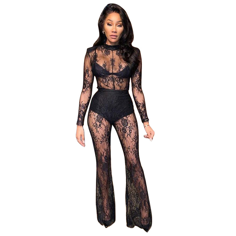 Lace Sheer Sexy Plus-size Jumpsuit For Nightclubs photo 4