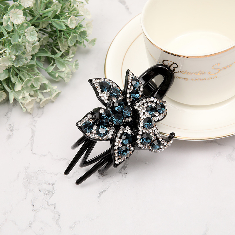Womens Hair Clip Head Flower Three-prong Duckbill photo 5