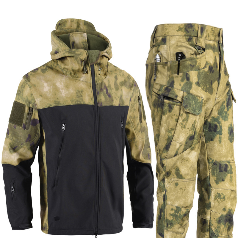 New Second-generation Spliced Sharkskin Windproof Jacket And Pants Set photo 5