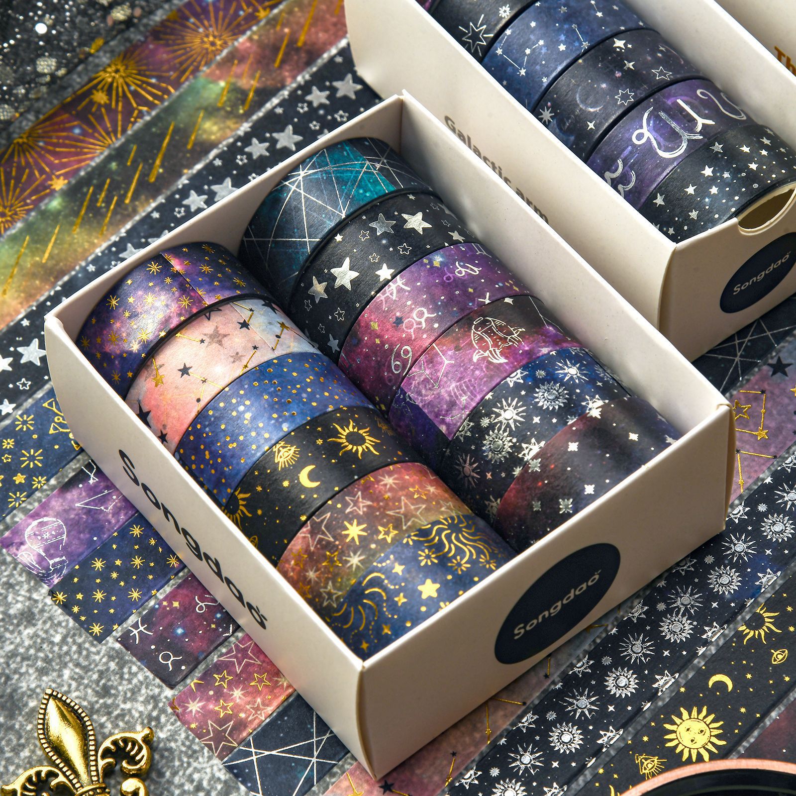 Starry Sky Slice Mysterious Star Moon SUNFLOWER Diy Popular Fireworks Tape photo 1