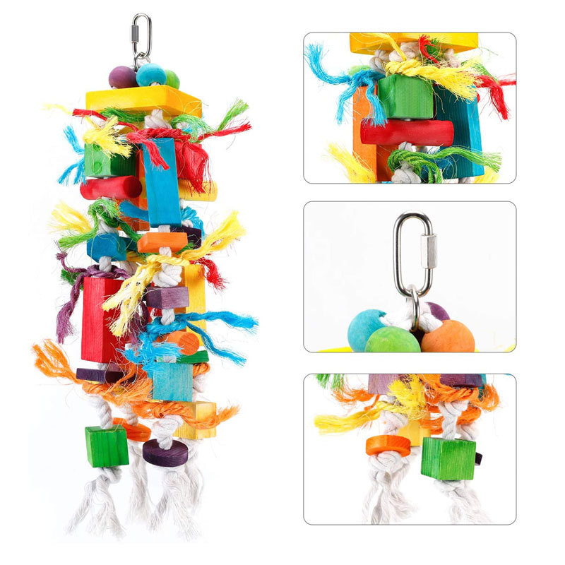 Wooden Color Nibbling Toy Medium And Large Parrot Bird photo 3