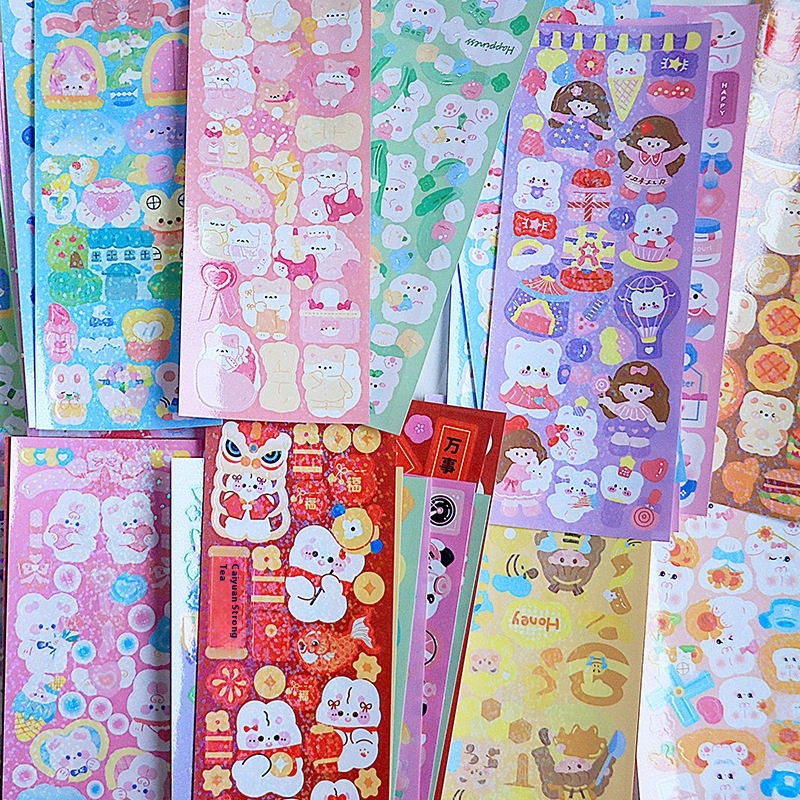 Stickers Cute Laser Journal Stickers PVC Waterproof Notebook Stickers DIY Stickers Suit photo 8