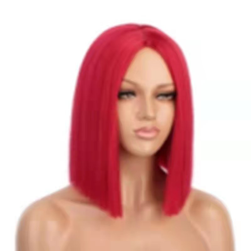 High-temperature Silk Synthetic Fiber Short Wig photo 2