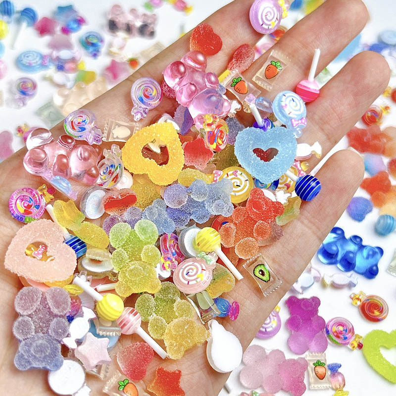 Candy Gummy Bear Lollipop Heart Pentagon Star Nail Art Decorations photo 5