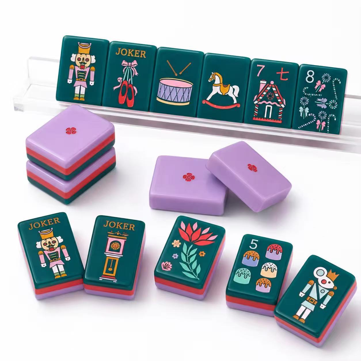 Laser Engraved Acrylic Mahjong Set Party Game photo 4