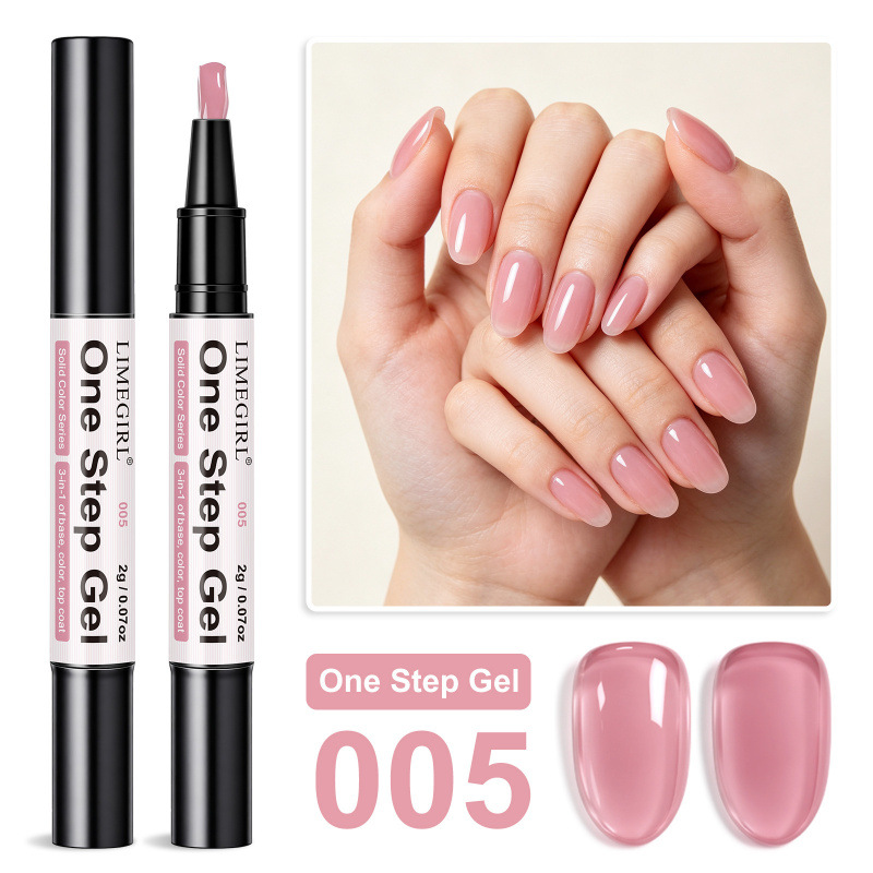 Solid Color One Step Gel Color Functional Base Free Top Coat Nail Polish Gel photo 7