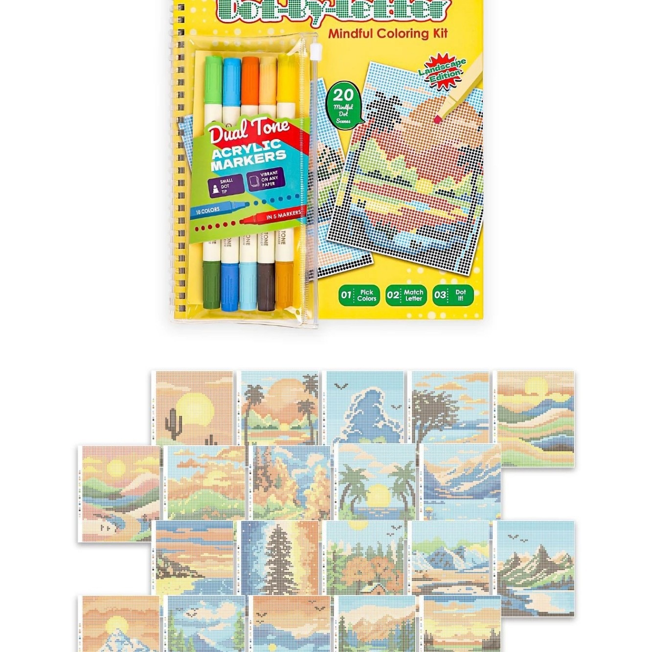 Braille Mindfulness Coloring Set - Tactile Sensory Art Kit for Stress Relief and Relaxation Therapy photo 3