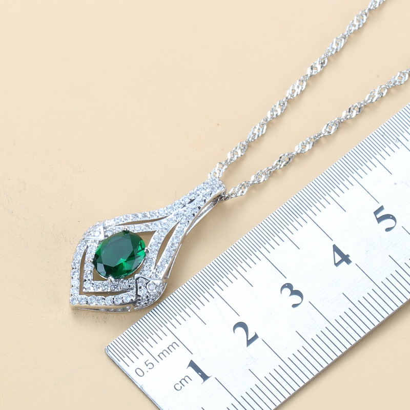 Gem-inlaid Pendant Earrings Necklace Ring Ladies Three-piece Set photo 2