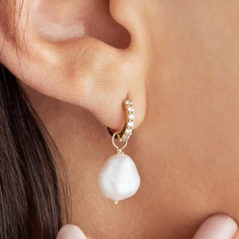 S925 Sterling Silver Water Pearl Earrings Women photo 1