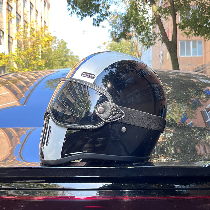 Vintage Versatile Fiberglass Motorcycle Helmet photo 8