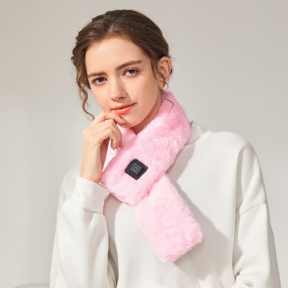 Heated Scarf With Three Temperature Settings, Made From Faux Rabbit Fur photo 1