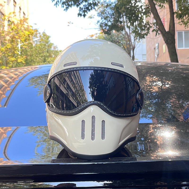 Vintage Versatile Fiberglass Motorcycle Helmet photo 2