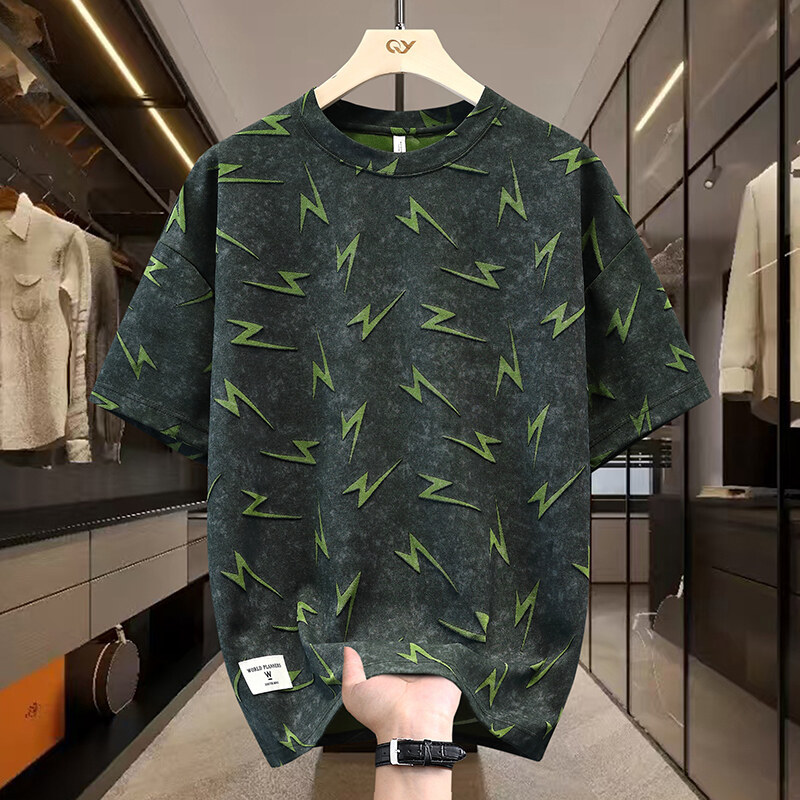 Short Sleeve Round Neck Loose Top Men photo 6