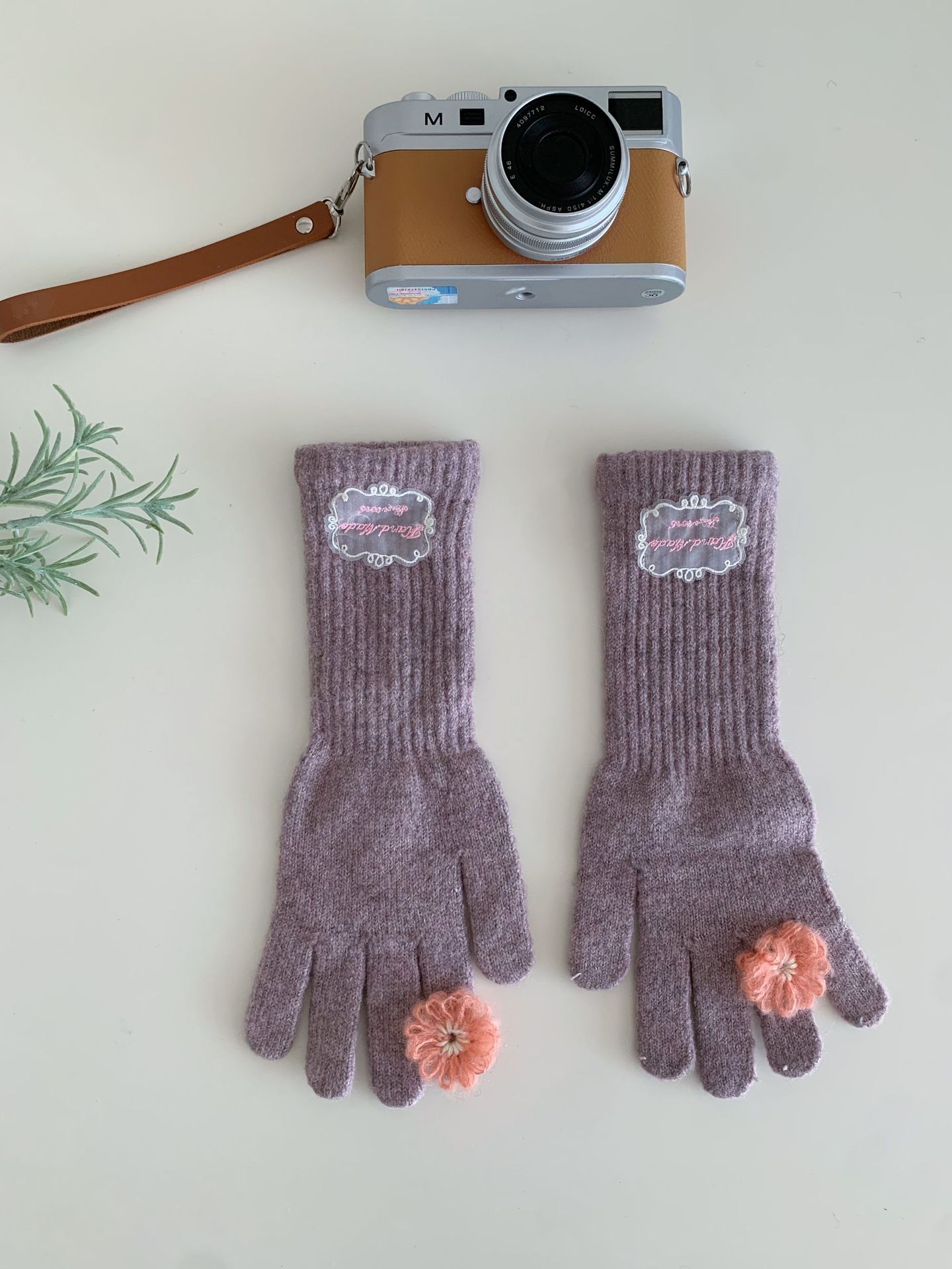 Women's Winter Lace Flower Knitted Gloves photo 7