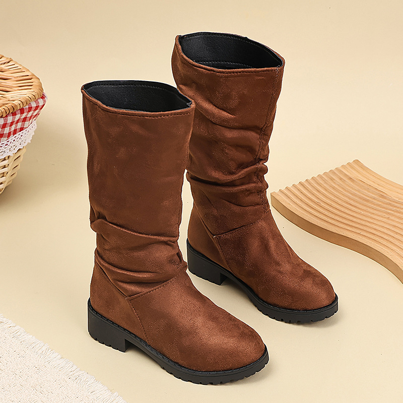 Korean-style Velvet-lined High-top Kids' Fashion Boots photo 2