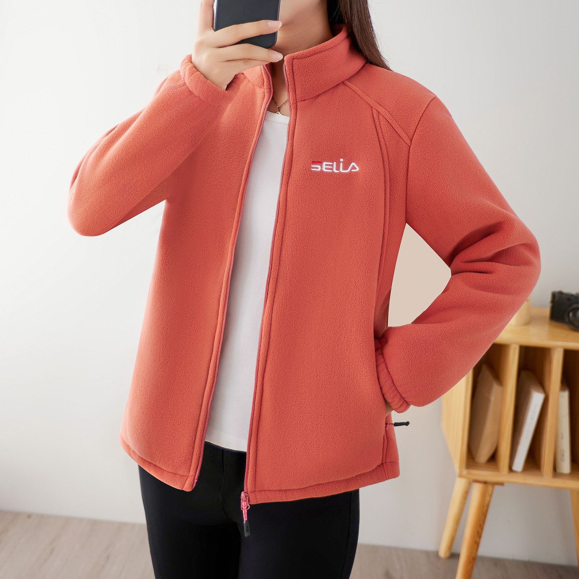 Women's Fleece-Lined Thickened Zip-Up Cardigan photo 4