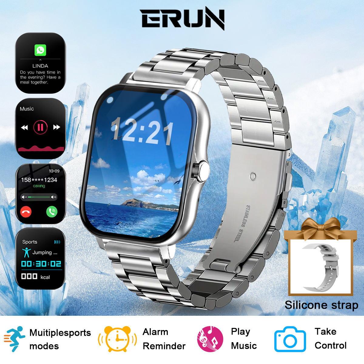 Sports Outdoor Smart Watch H Step Count Statistics Sleep Monitoring Bluetooth Call photo 3