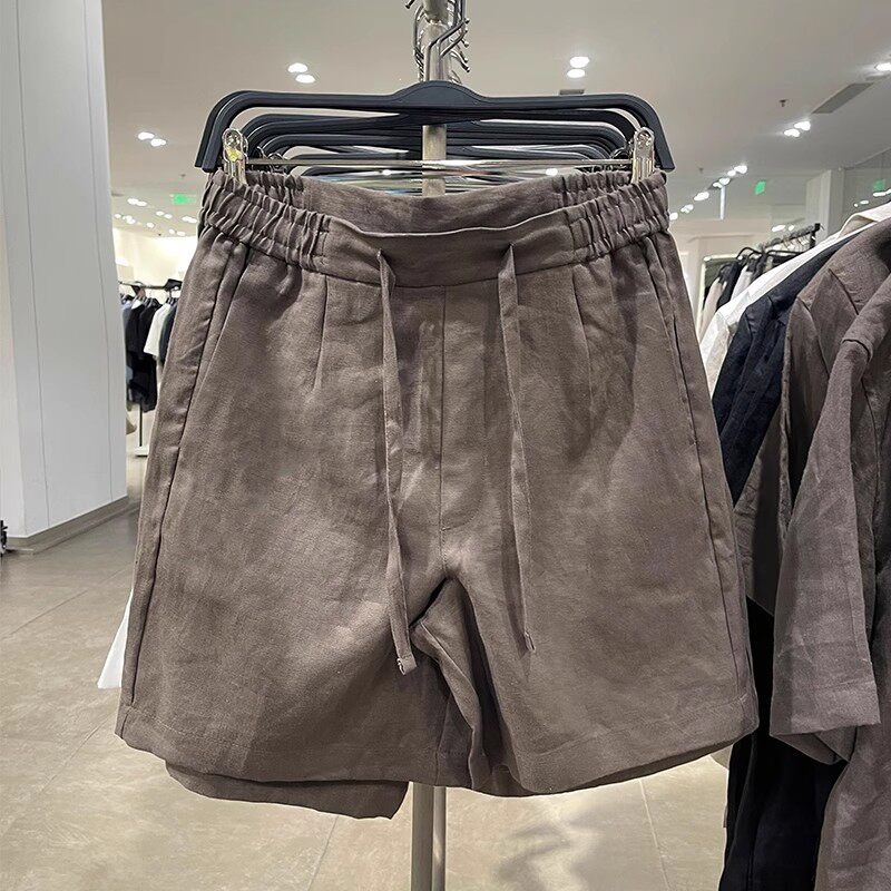 Elastic-waist Casual Loose-fit Linen Shorts photo 4