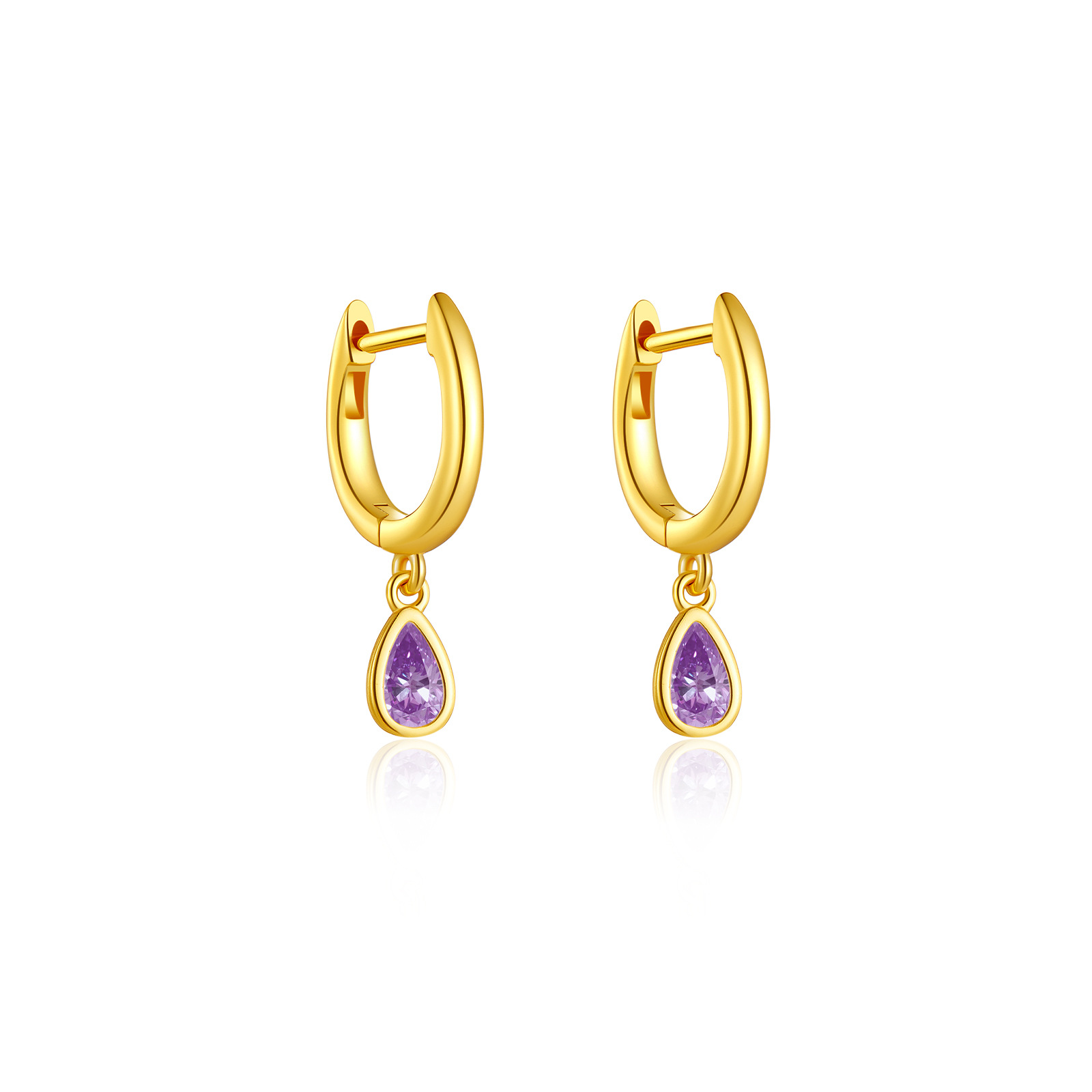 S925 Sterling Silver Earrings Colorful Pear-shaped Long Graceful And Fashionable Zircon Jewelry Earrings photo 7