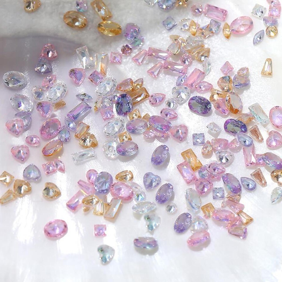 50-piece Multi-shape Mini Zircon Nail Art Decorations Assorted Colors photo 1