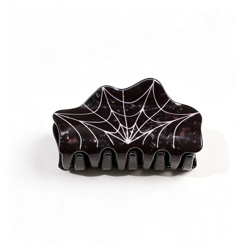 Halloween Shark Claw Clip - Ghost Pumpkin Black Cat Print Hair Accessory for Women Girls Party Cosplay photo 7