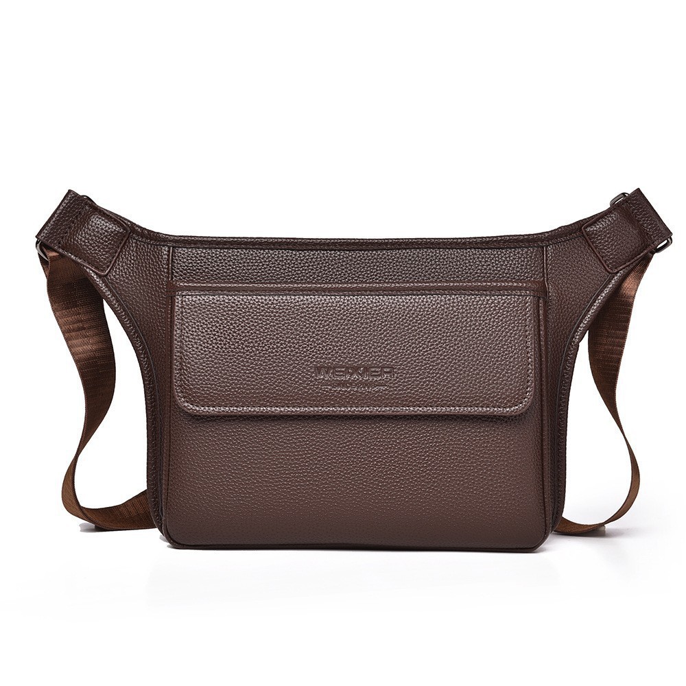 High-end Vintage-style Trendy Large-capacity Water-resistant Lychee-patterned Shoulder Bag photo 5