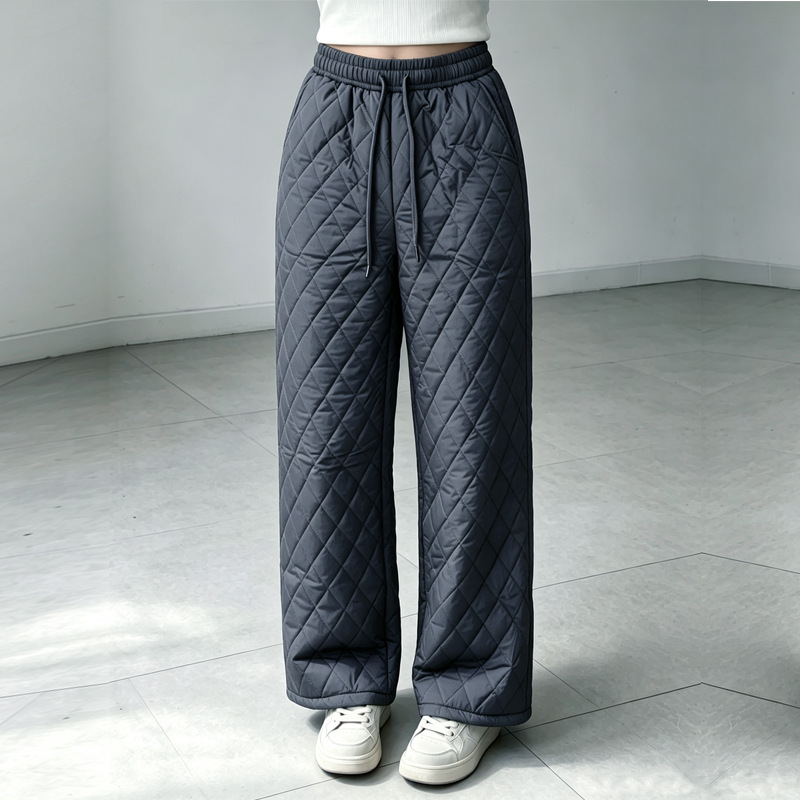 Retro Elastic-waist Ultrasonic Cotton Pants photo 2