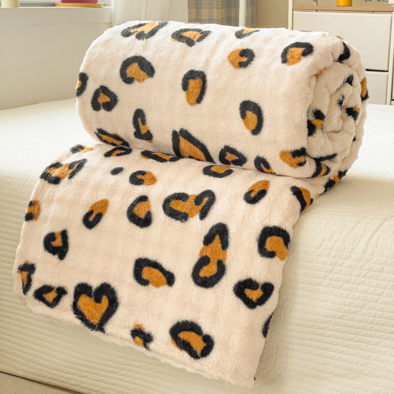 Leopard-print Bubble Fleece Blanket For Office Naps photo 4