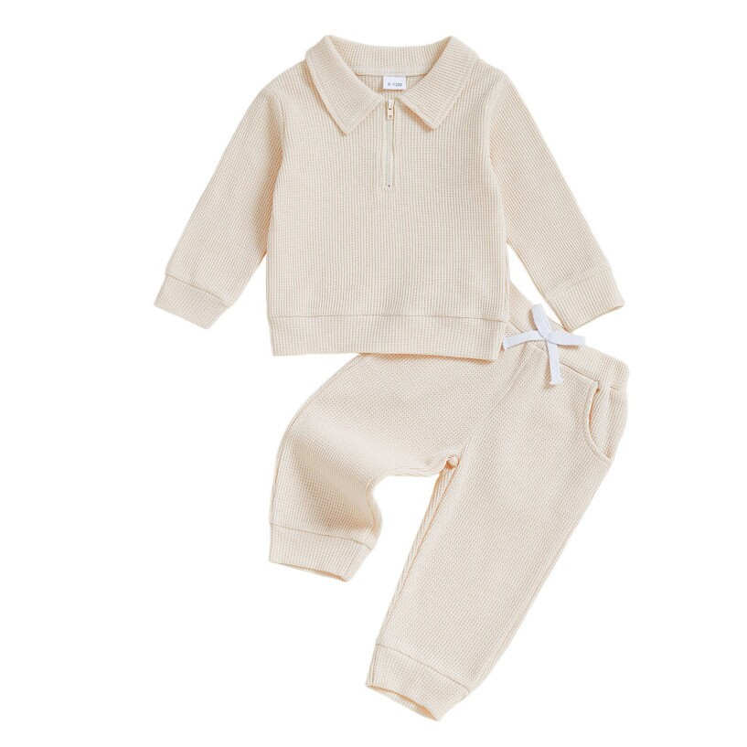 Childrens Cotton Polo-neck Long-sleeve Set photo 3