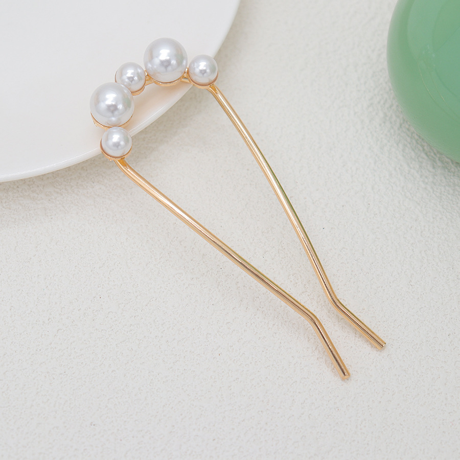 Fashion All-match Simple Pearl U-shaped Hair Clasp photo 2