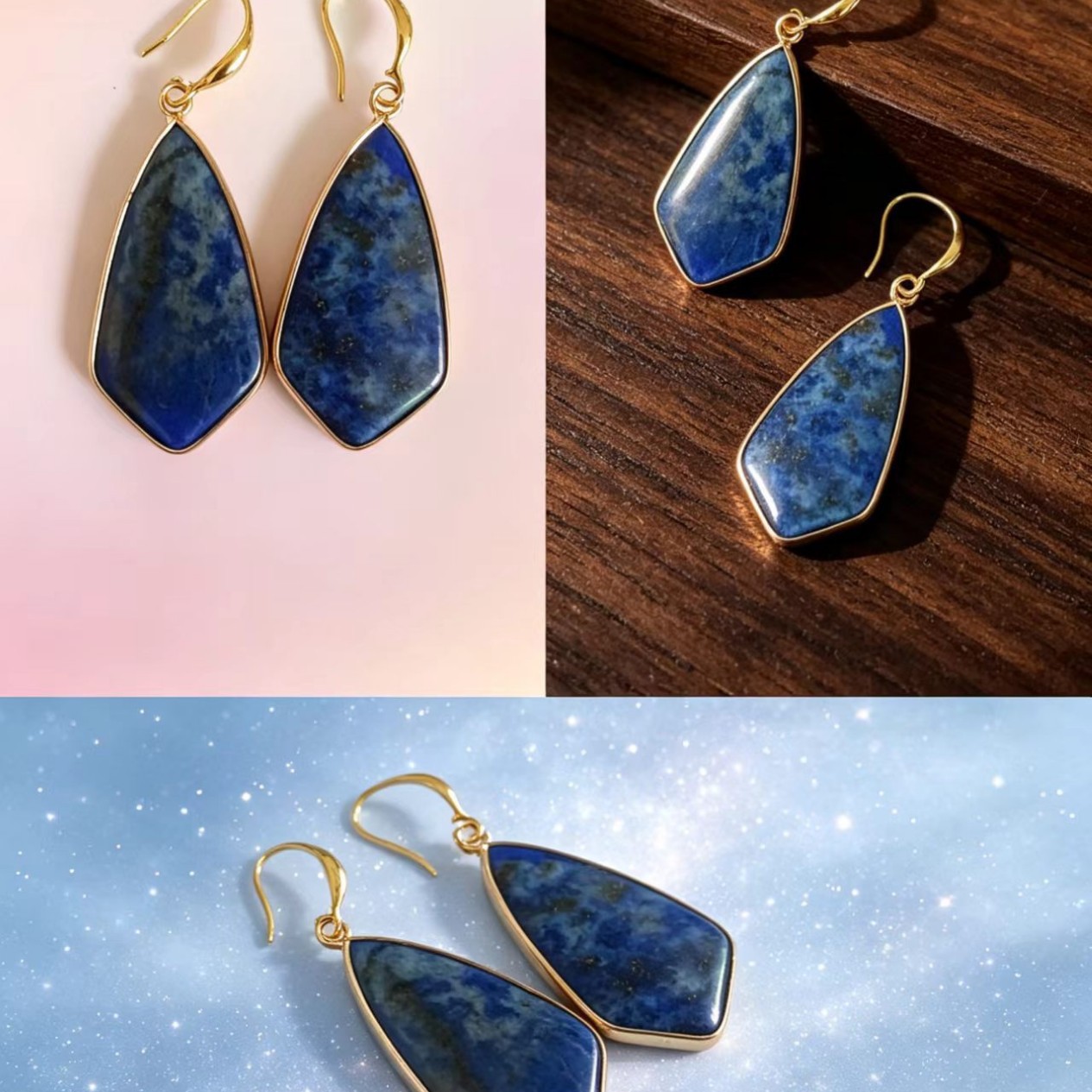 Natural Stone Drop With Edging Irregular-shaped Stone Earrings photo 5