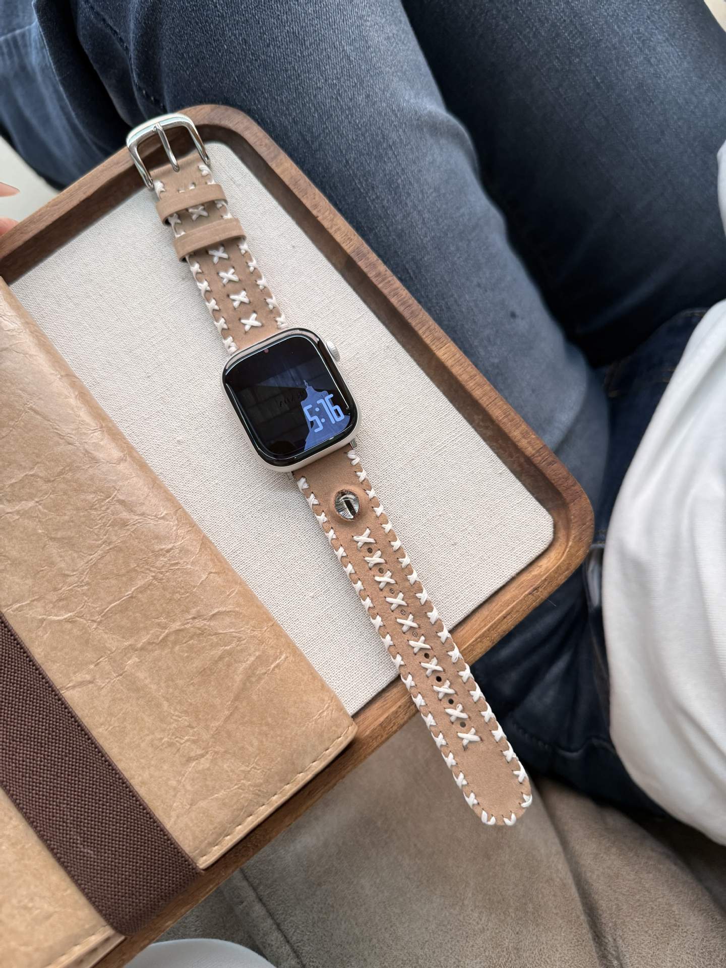Fashionable Cat-eye Glazed Handmade Stitched Watch Strap photo 8