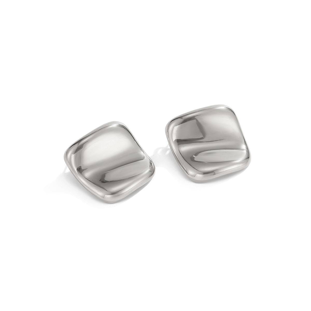European And American-style Personalized Textured Instagram-inspired Irregular Square Stud Earrings photo 2